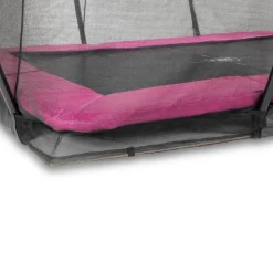 Exit - Cama elástica Silhouette rectangular de suelo rosa 244 cm