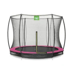 Exit - Cama elástica Silhouette redonda de suelo rosa 244 cm