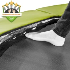 Exit - Cama elástica Silhouette redonda de suelo verde 244 cm