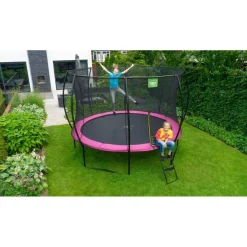 Exit - Cama elástica Silhouette redonda rosa 366 cm