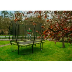 Exit - Cama elástica Silhouette rectangular verde 244 cm