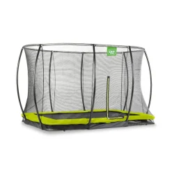 Exit - Cama elástica Silhouette rectangular de suelo verde 214 cm