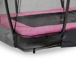 Exit - Cama elástica Silhouette rectangular de suelo rosa 153 cm