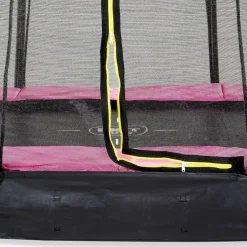 Exit - Cama elástica Silhouette rectangular de suelo rosa 153 cm