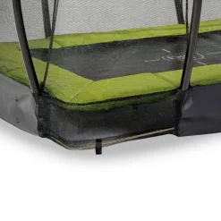 Exit - Cama elástica Silhouette rectangular de suelo verde 153 cm