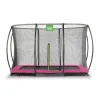 Exit - Cama elástica Silhouette rectangular de suelo rosa 214 cm