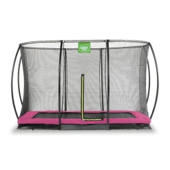 Exit - Cama elástica Silhouette rectangular de suelo rosa 214 cm