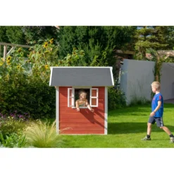 EXIT - Casita Loft de madera roja