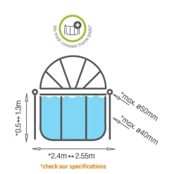 EXIT - Cúpula de piscina redonda 244 cm