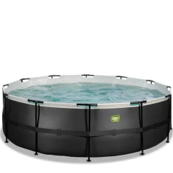 Exit - Piscina Black Leather diámetro 450 x 122 cm con filtro de cartucho