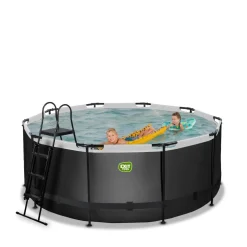 Exit - Piscina Black Leather diámetro 360 x 122 cm con filtro de arena