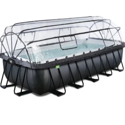Exit - Piscina Black Leather 540 x 250 x 122 cm con filtro de arena y cúpula