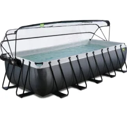 Exit - Piscina Black Leather 540 x 250 x 122 cm con filtro de arena y cúpula