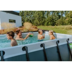 Exit - Piscina Black Leather 400 x 200 x 122 cm con filtro de cartucho