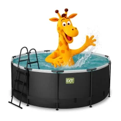 Exit - Piscina Black Leather diámetro 360 x 122 cm con filtro de cartucho