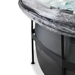 Exit - Piscina Black Leather diámetro 427 x 122 cm con filtro de arena y cúpula