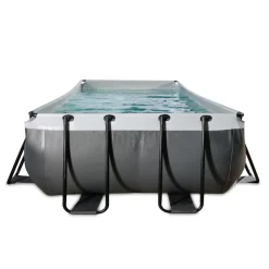 EXIT - Piscina de cuero rectangular con escalera y bomba de filtro con escalera 540 x 250 x 100 cm