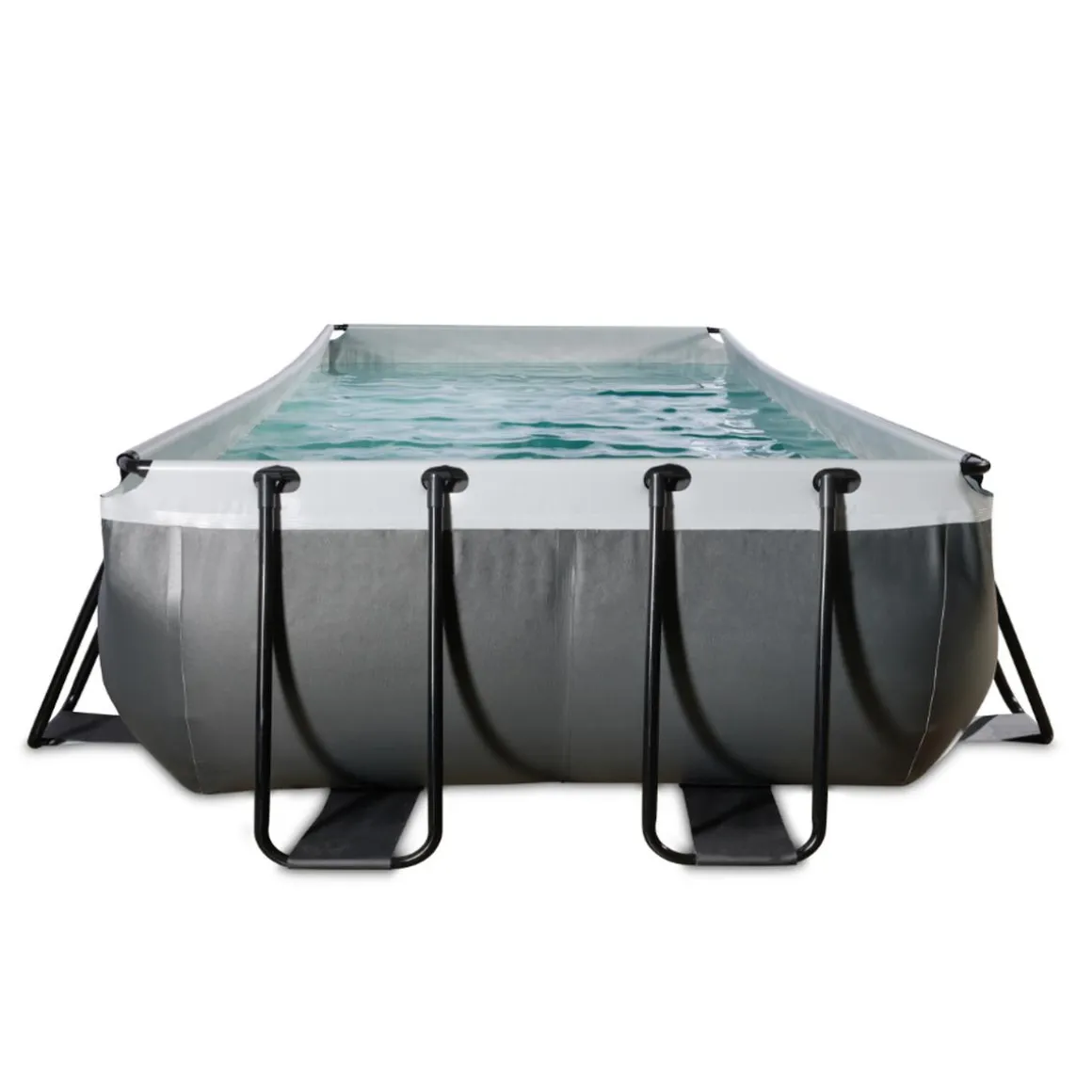 EXIT - Piscina de cuero rectangular con escalera y bomba de filtro con escalera 540 x 250 x 100 cm