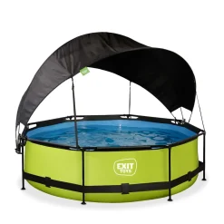 Exit - Piscina Lime verde diámetro 300 x 76 cm con filtro y toldo negro