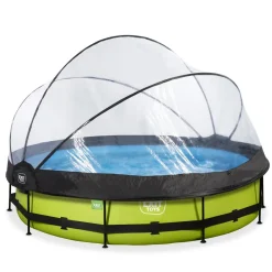Exit - Piscina Lime verde diámetro 360 x 76 cm con filtro y cúpula transparente