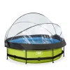 Exit - Piscina Lime verde diámetro 300 x 76 cm con filtro y cúpula transparente