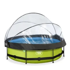 Exit - Piscina Lime verde diámetro 300 x 76 cm con filtro y cúpula transparente