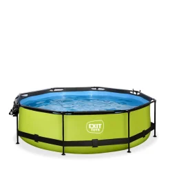 Exit - Piscina Lime verde diámetro 300 x 76 cm con filtro y cúpula transparente