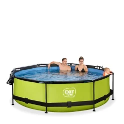 Exit - Piscina Lime verde diámetro 300 x 76 cm con filtro y cúpula transparente