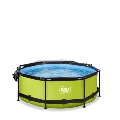Exit - Piscina Lime verde diámetro 244 x 76 cm con filtro y cúpula transparente