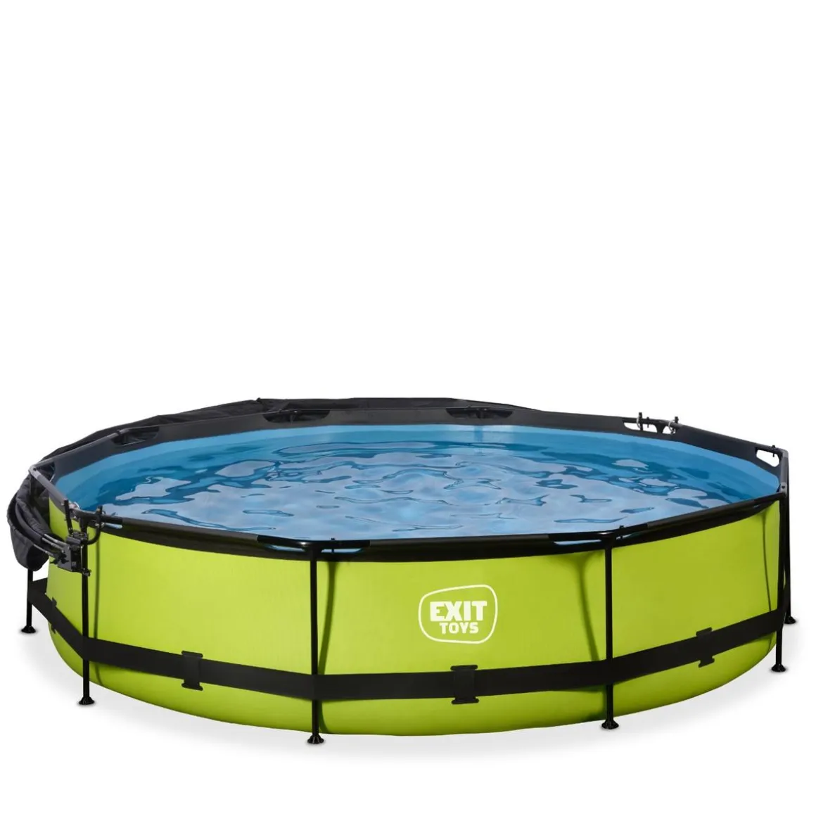 Exit - Piscina Lime verde diámetro 360 x 76 cm con filtro y toldo negro