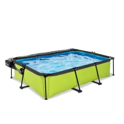 Exit - Piscina Lime verde 300 x 200 x 65 cm con filtro y cúpula transparente
