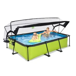 Exit - Piscina Lime verde 300 x 200 x 65 cm con filtro y cúpula transparente