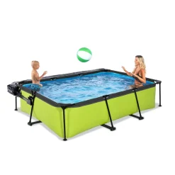 Exit - Piscina Lime verde 300 x 200 x 65 cm con filtro y cúpula transparente