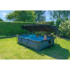 Exit - Piscina Lime verde 300 x 200 x 65 cm con filtro y toldo negro