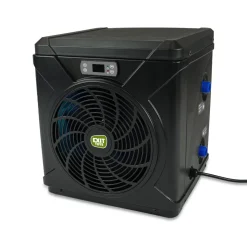 Exit - Piscina Stone efecto piedra gris diámetro 360 x 122 cm con filtro de arena, cúpula transparente y bomba de calor