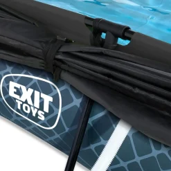 Exit - Piscina Stone efecto piedra gris 300 x 200 x 65 cm con filtro y toldo negro