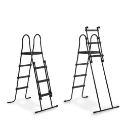 Exit - Piscina Stone efecto piedra gris diámetro 360 x 122 cm con filtro de arena y cúpula transparente