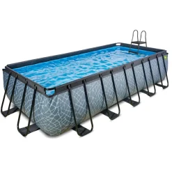 Exit - Piscina Stone gris 540 x 250 x 122 cm con filtro de cartucho