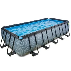Exit - Piscina Stone gris 540 x 250 x 122 cm con filtro de arena