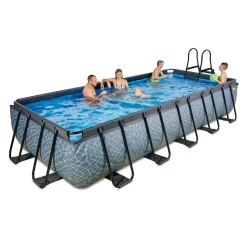 Exit - Piscina Stone gris 540 x 250 x 100 cm con filtro de cartucho