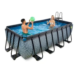 Exit - Piscina Stone gris 400 x 200 x 122 cm con filtro de arena