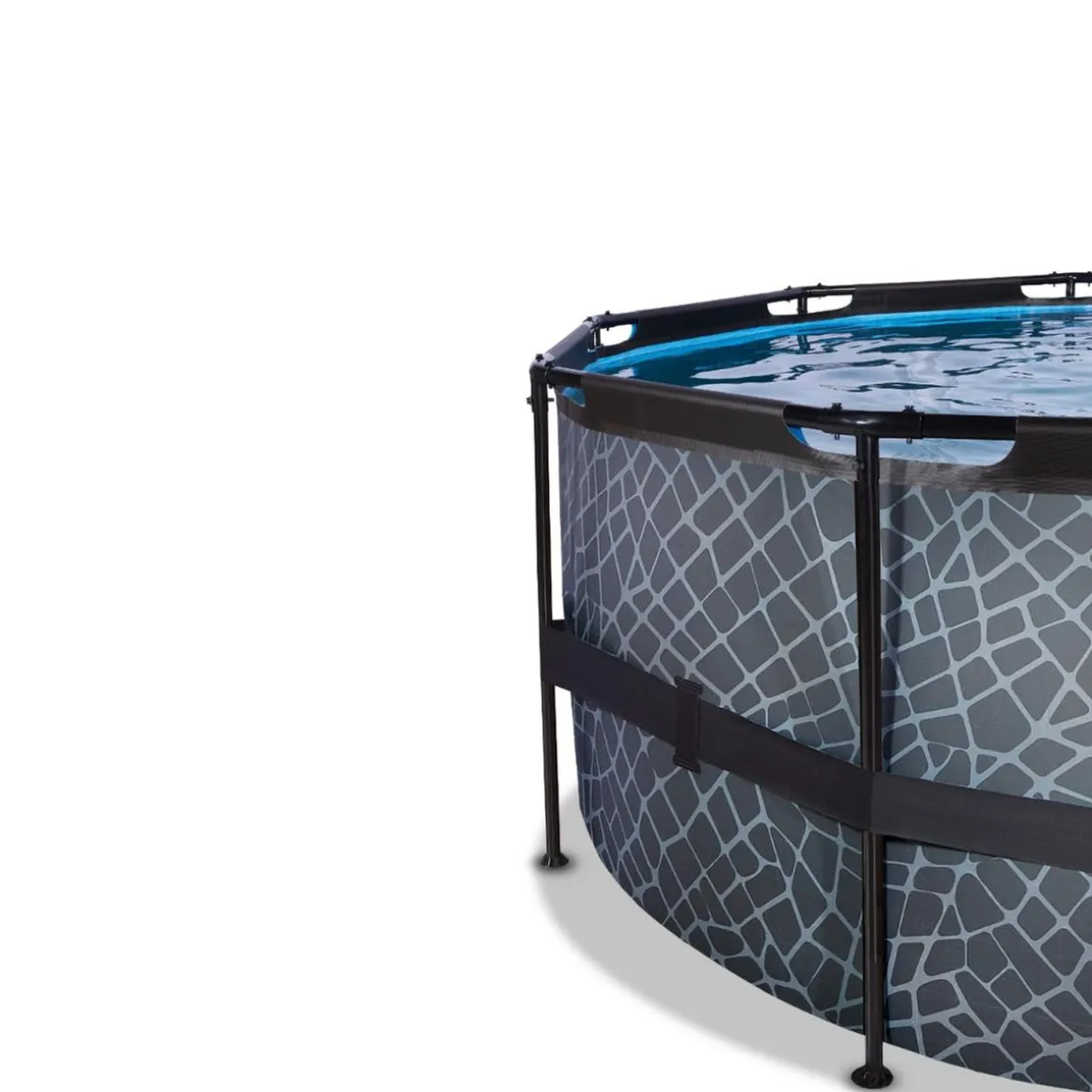 Exit - Piscina Stone gris diámetro 488 x 122 cm con filtro de cartucho