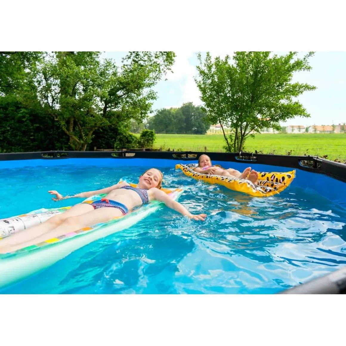 Exit - Piscina Stone gris diámetro 488 x 122 cm con filtro de cartucho