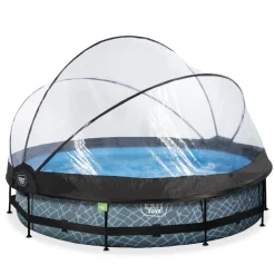 EXIT - Piscina Stone redonda 360 cm con cúpula y bomba de filtro