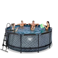 EXIT - Piscina Stone redonda con bomba de filtro 360 cm