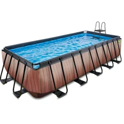 Exit - Piscina Wood efecto madera 540 x 250 x 122 cm con filtro de cartucho