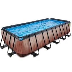 Exit - Piscina Wood efecto madera 540 x 250 x 122 cm con filtro de arena