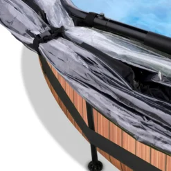 EXIT - Piscina Wood redonda 244 cm con cúpula y bomba de filtro