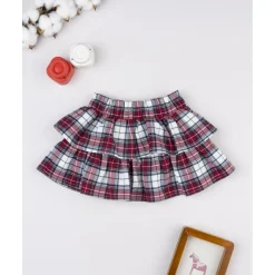 Falda niña tartán con lazo de terciopelo