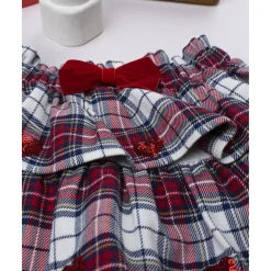 Falda niña tartán con lazo de terciopelo